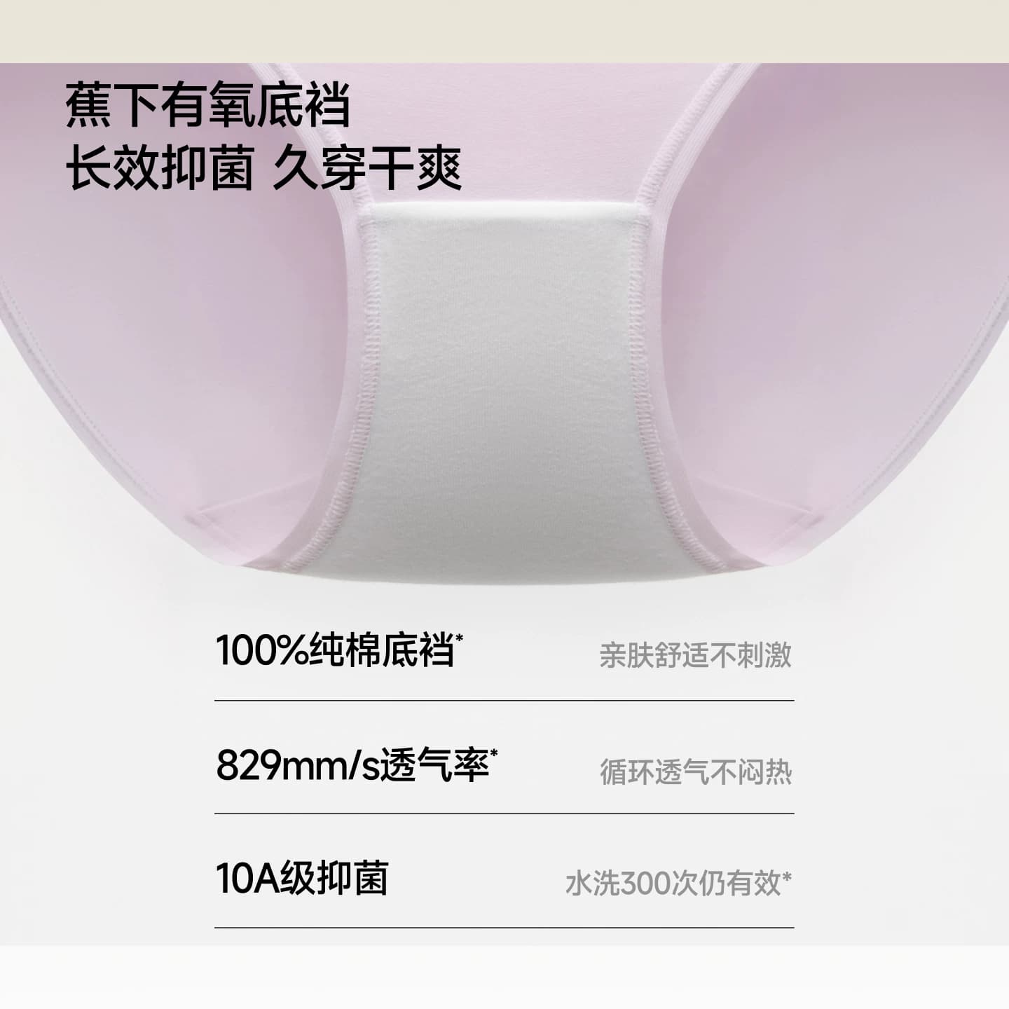 蕉下女士内裤纯棉底裆透气2026新款高弹防夹臀女款10A抗菌三角裤 - 缩略图3