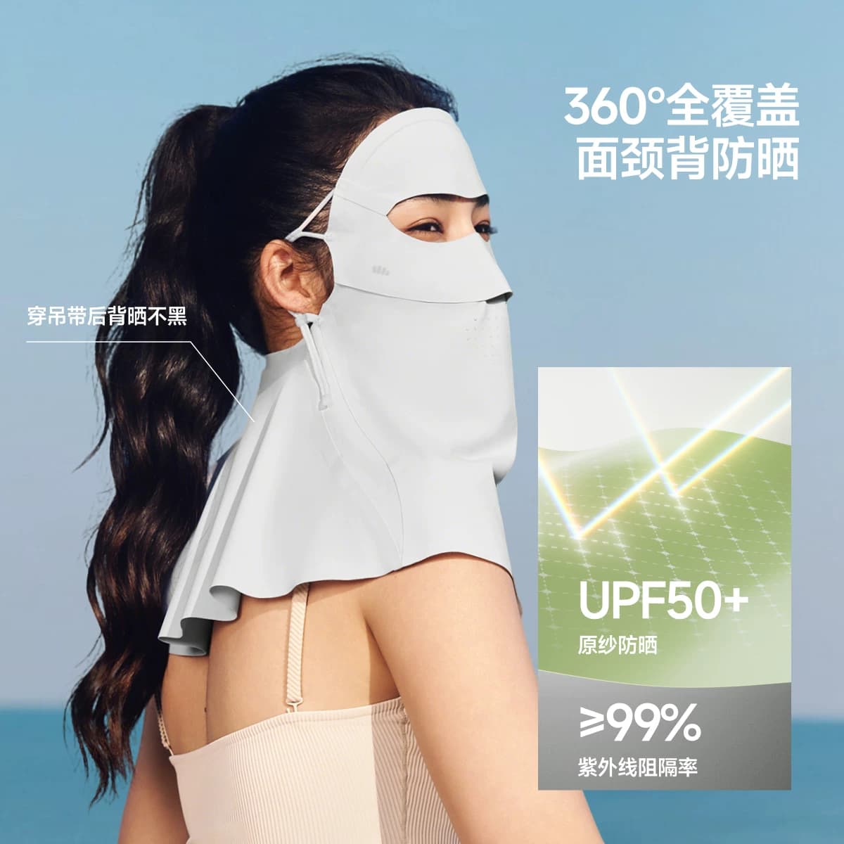 蕉下护颈防晒面罩女轻薄遮脖子透气立体遮阳防紫外线开车防晒口罩 - 缩略图3