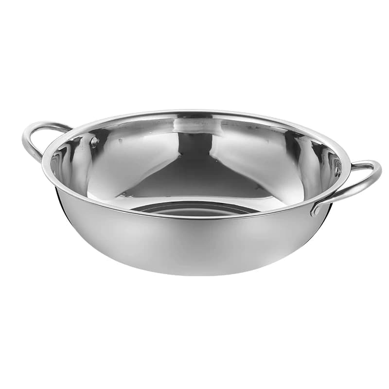 不锈钢火锅盆加厚商用家用双耳火锅锅清汤锅电磁炉专用24CM--40CM - 缩略图5