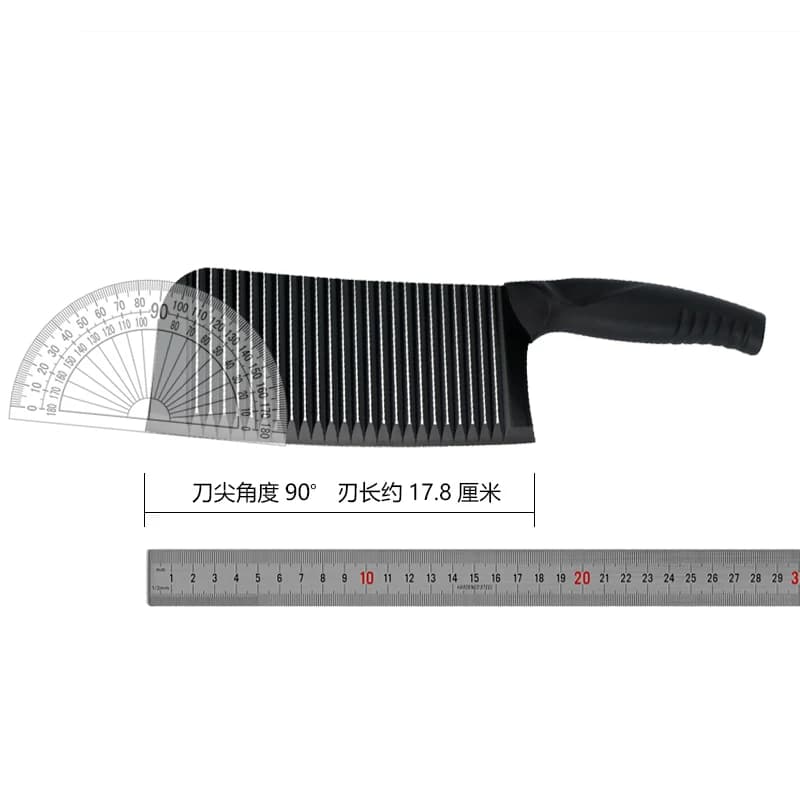 利瓷波浪纹黑色菜刀不锈钢刀切片刀砍骨刀蔬果厨房刀套装时尚刀具 - 缩略图4