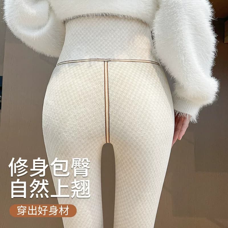 2026新款螺纹显瘦加绒加厚冬季打底裤女高腰保暖外内穿纯色秋裤棉 - 缩略图2