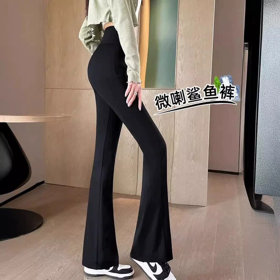休闲裤女鲨鱼皮裤休闲长裤2026秋冬垂感微喇叭裤高腰显瘦打底裤女 - 缩略图4