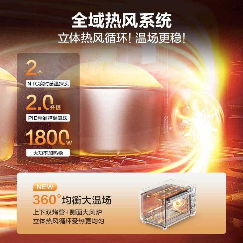 美的空气炸一体电烤箱易清洁烤箱政府换新补贴双层防烫4012二代 - 缩略图2