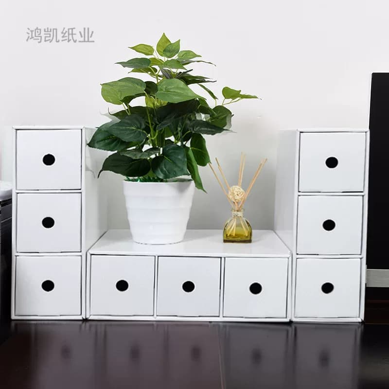 桌面创意小物品电脑架 抽屉式收纳盒 化妆品多层家用书桌置物架 - 缩略图2