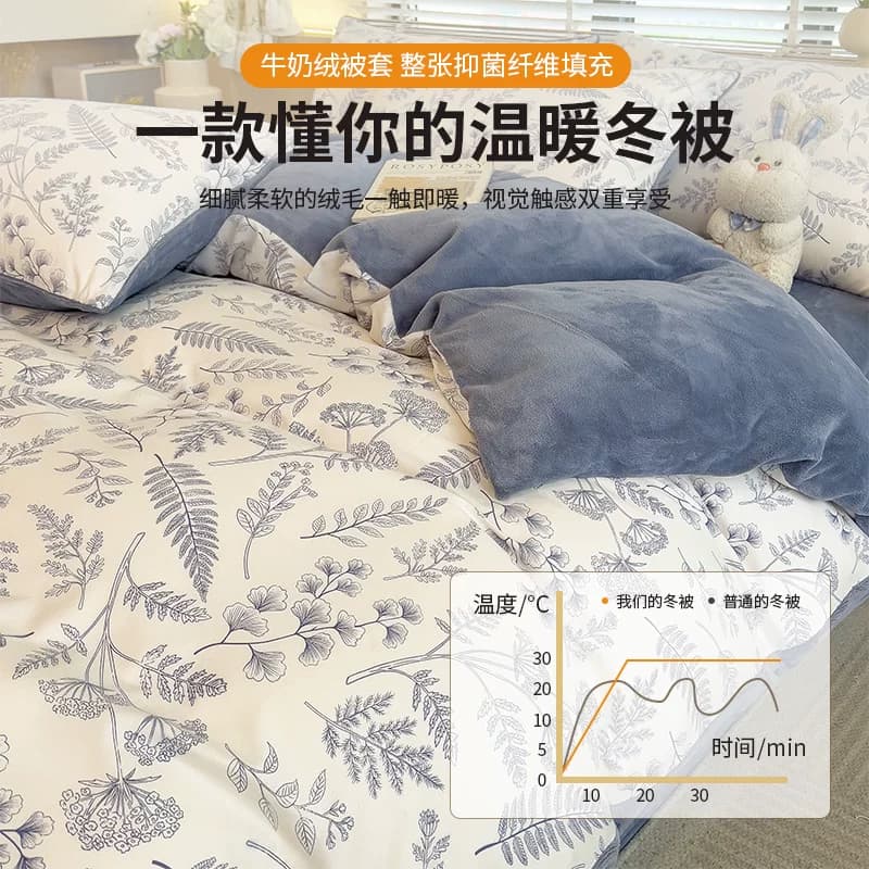 被子被套一整套被子冬被牛奶绒被褥棉被加厚珊瑚绒10斤秋2026新款 - 缩略图3