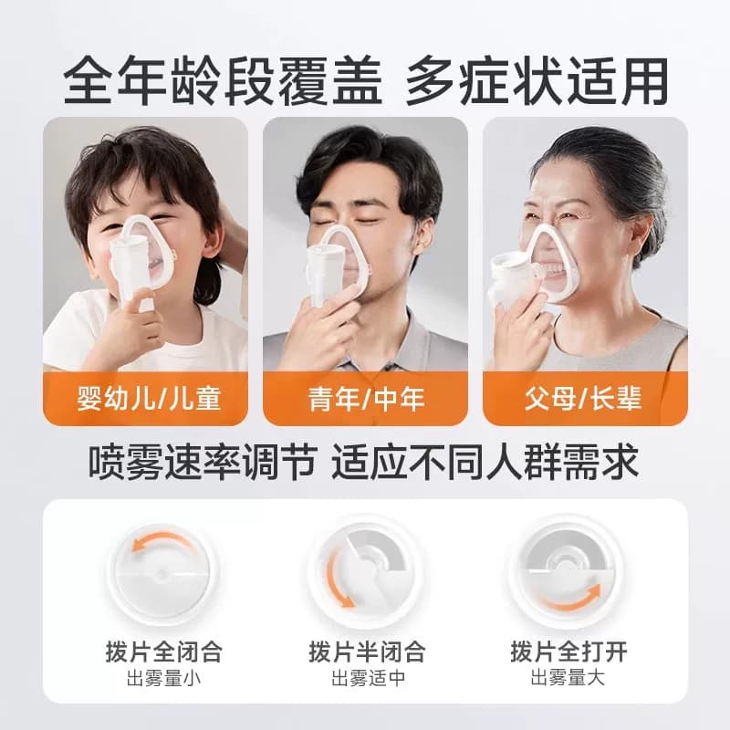 鱼跃雾化机家庭用儿童医用压缩吸入器喷雾器儿童成人老人雾化403E - 缩略图4