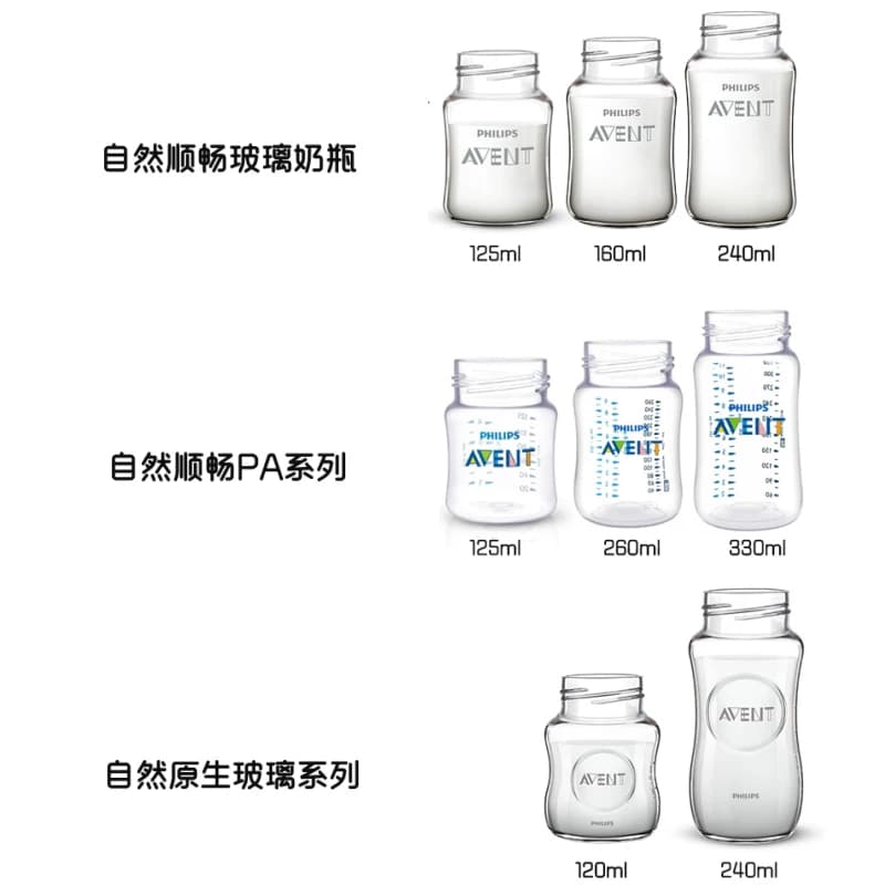 飞利浦新安怡奶瓶配件宽口径125-160-240ML原生顺畅塑料玻璃瓶身 - 缩略图2