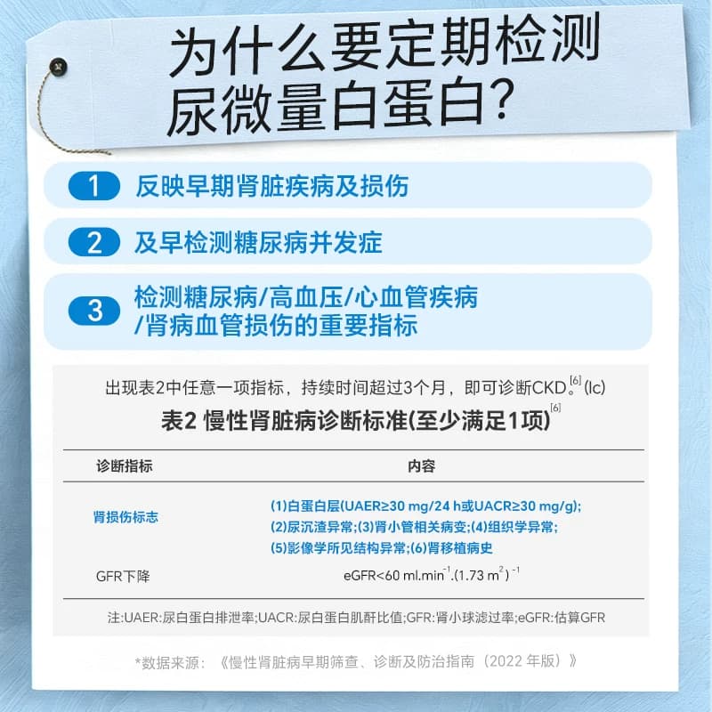 三诺尿微量白蛋白检测试纸家用常规检测肾炎损伤测试卡自测试条 - 缩略图2