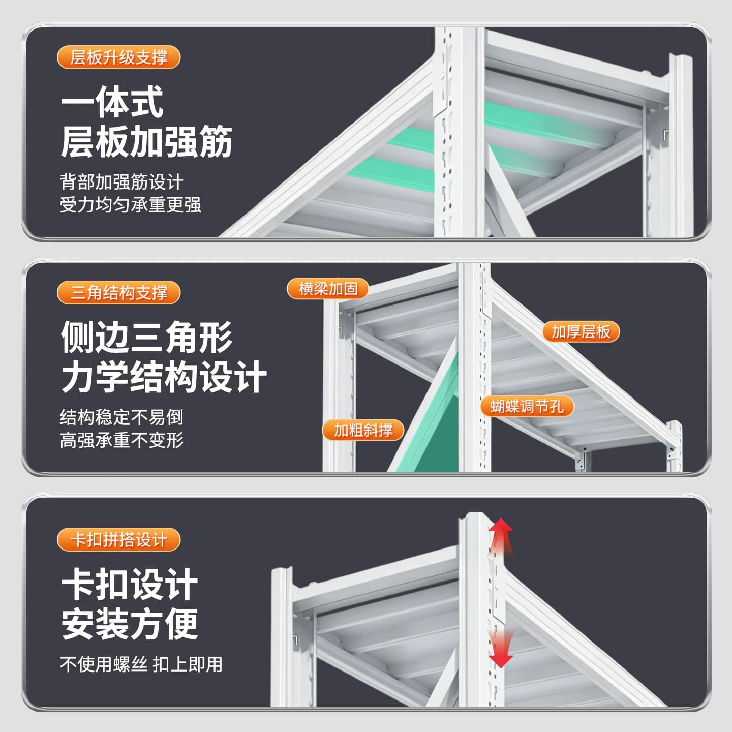 重型仓储货架置物架多层仓库货物架快递超市家用储物架收纳铁架子 - 缩略图2