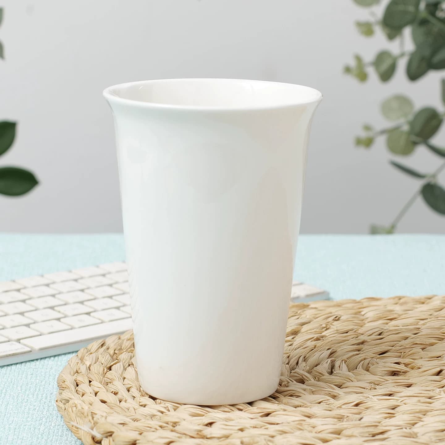 纯白骨瓷杯子餐饮果汁杯奶茶杯陶瓷可乐杯柠檬杯家用饮水杯啤酒杯 - 缩略图4