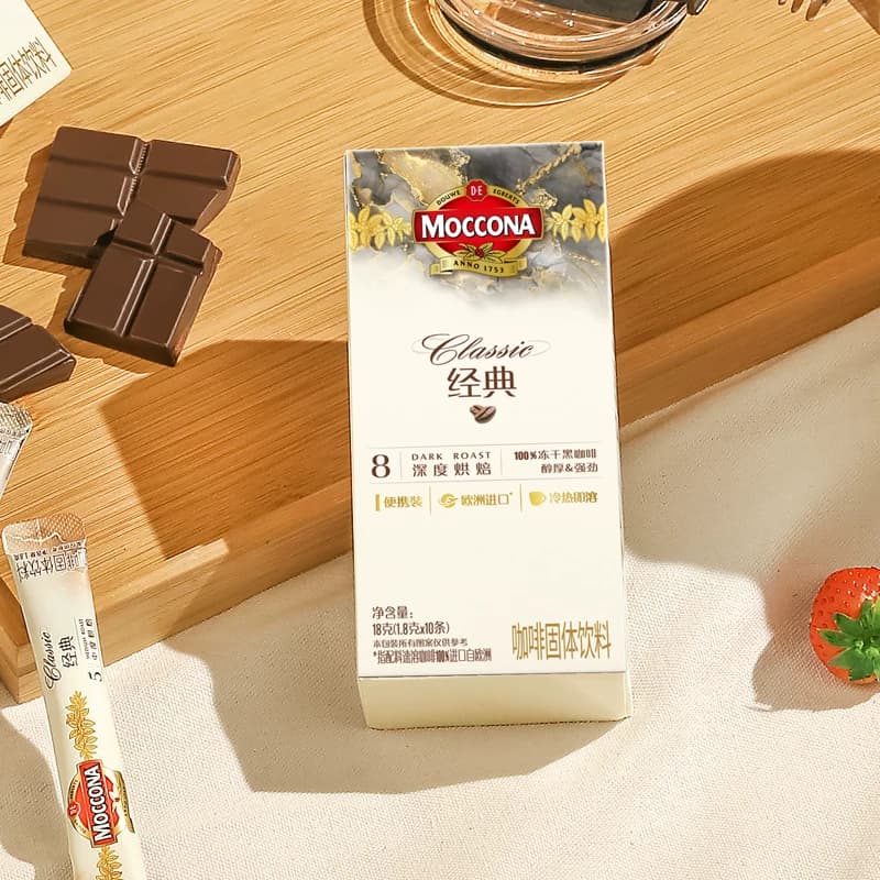 摩可纳经典8号深度烘焙冻干速溶黑咖啡1.8g*10条盒装提神早餐饮品 - 缩略图2
