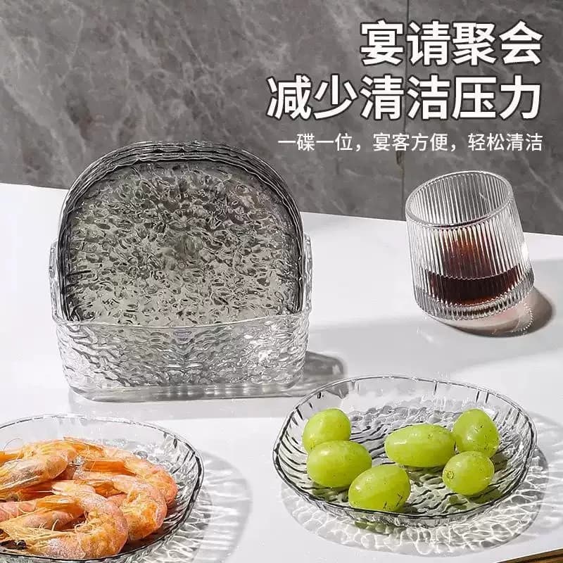 轻奢家用冰川纹吐骨碟餐桌垃圾骨头盘子菜碟装水果零食易洗塑料 - 缩略图3
