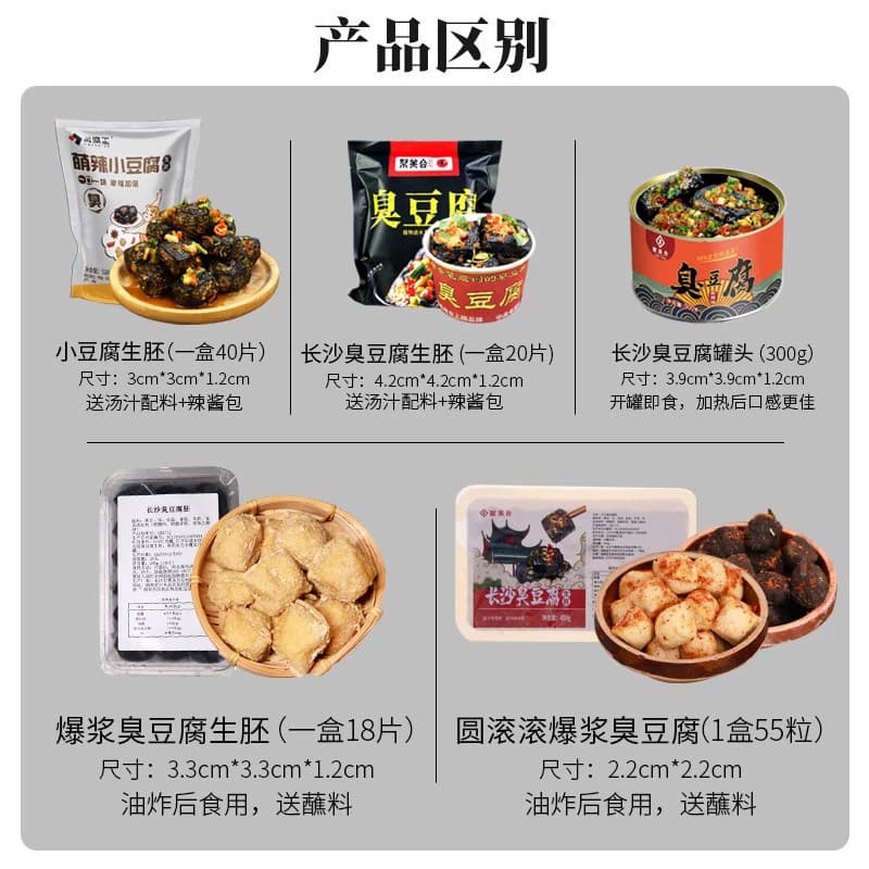 聚美合长沙正宗油炸黑色小臭豆腐生胚半成品经典灌汤湖南特产小吃 - 缩略图3