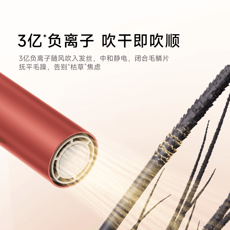追觅折叠便携高速吹风机p10星火红负离子大风力卷发家用电吹风筒 - 缩略图3