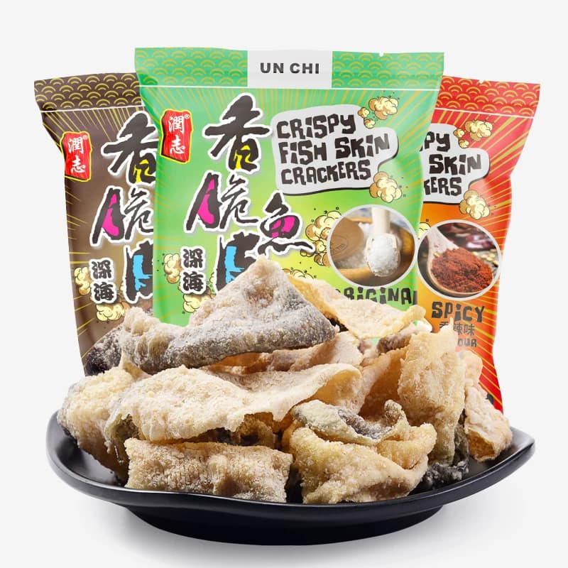 润志香脆鱼皮50g*3炸鱼片干即食鱼零食海鲜小吃香辣味香港特产 - 缩略图2