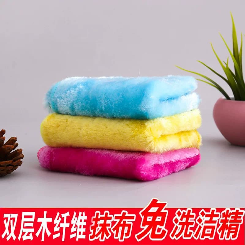 免洗洁精去油神器洗碗巾厨房专用抹布加厚木纤维洗碗布 - 缩略图2