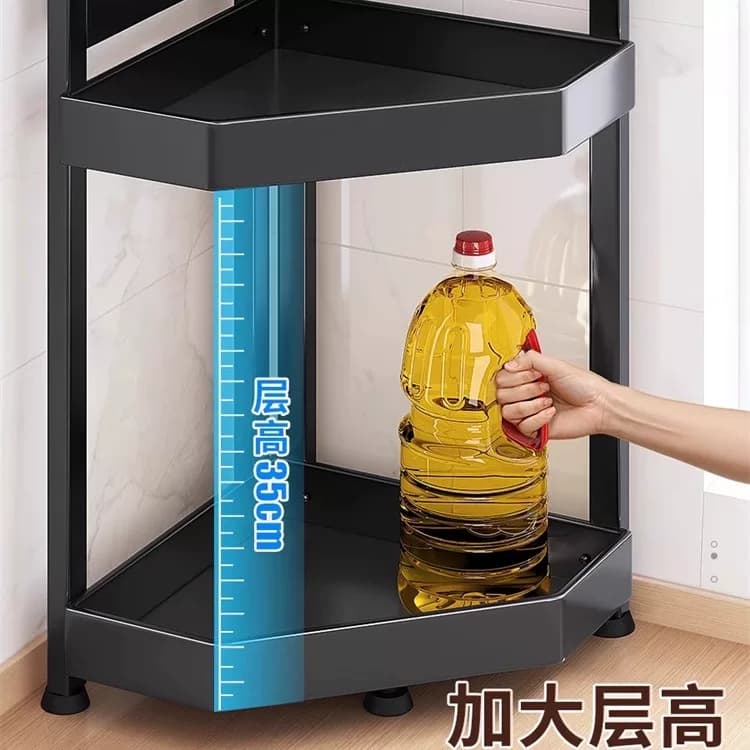 大鑫众厨房置物架调料架台面多功能厨房盐油转角多层收纳盒三角架 - 缩略图2