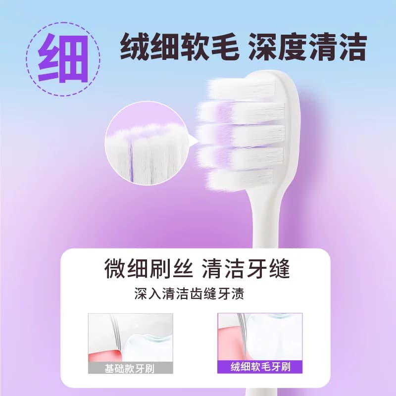 紫霞宽头软毛牙刷3支装男士情侣月子产后专用清洁护齿家庭特惠装 - 缩略图2