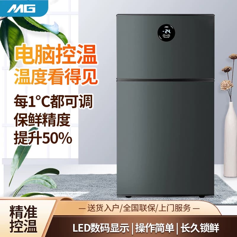 MG小型双开门小冰箱1-2人使用冷藏冷冻两用智能家用办公宿舍租房 - 缩略图2