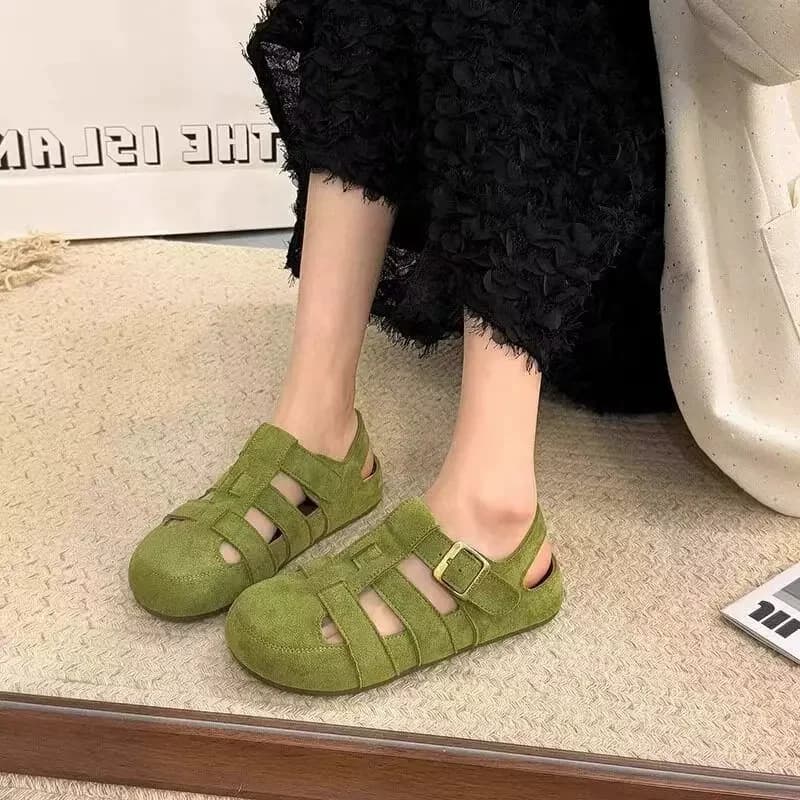 复古包头罗马凉鞋女2026夏镂空博肯凉鞋百搭轻便猪笼鞋 - 缩略图5