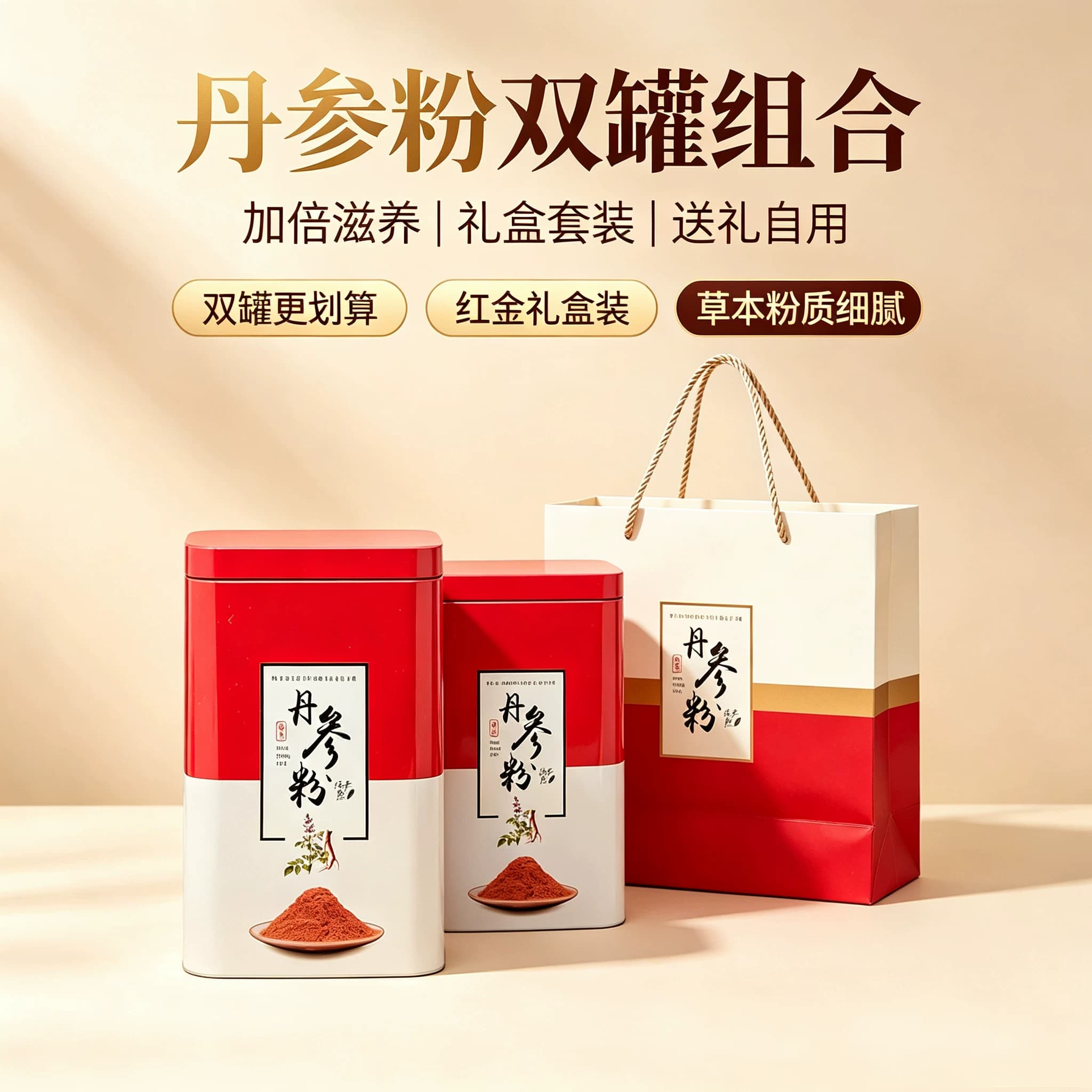 丹参粉正品中药材粉质细腻易冲调养生茶泡水喝双罐装500g高端送礼 - 缩略图4