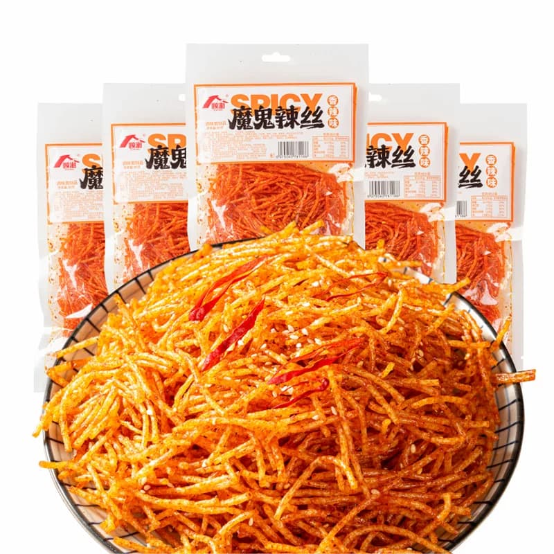 顾湘魔鬼辣条网红爆款辣丝辣片麻辣休闲小吃面筋怀旧小零食变态辣 - 缩略图5