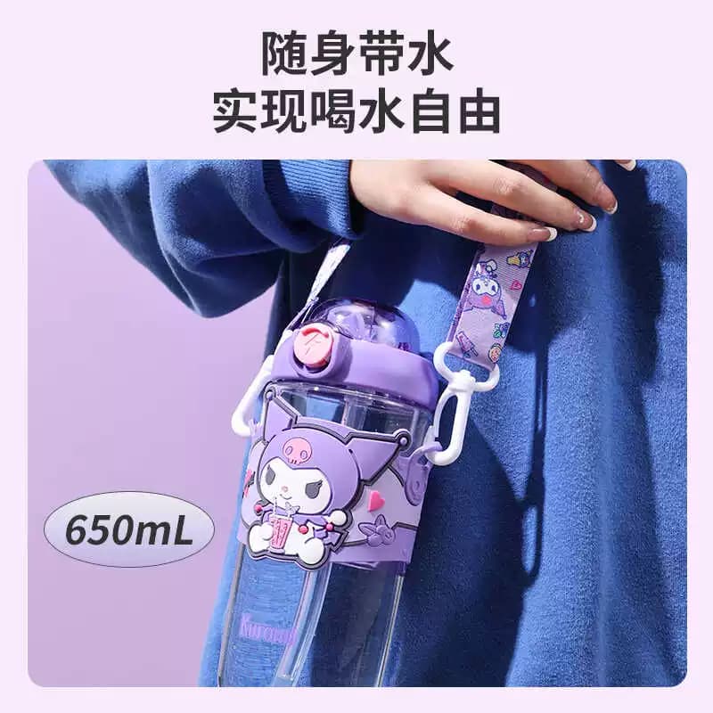 MINISO名创优品三丽鸥弹盖缤纷太空杯650mL可爱塑料杯挂绳大耳狗 - 缩略图5