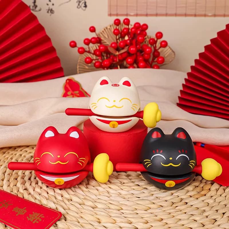 小木鱼敲情绪稳定神器招财猫木鱼玩具解压工位摆件装饰送朋友礼物 - 缩略图3