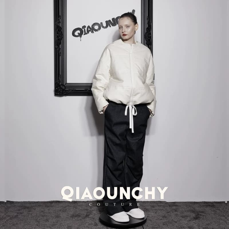 会跳舞的裤子 QIAOUNCHY俏云曦  蓝色洗水牛仔棉系带长裤 - 缩略图4