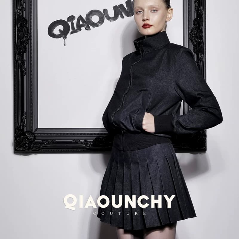 女赛车手 QIAOUNCHY俏云曦 | 野性大长腿蓝色洗水牛仔棉百褶裙女 - 缩略图3
