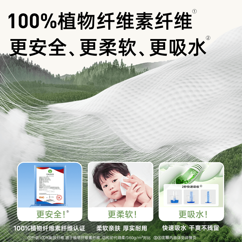 德佑一次性洗脸巾壁挂式绵柔巾擦脸巾非棉柔巾婴儿悬挂式洁面巾 - 缩略图2