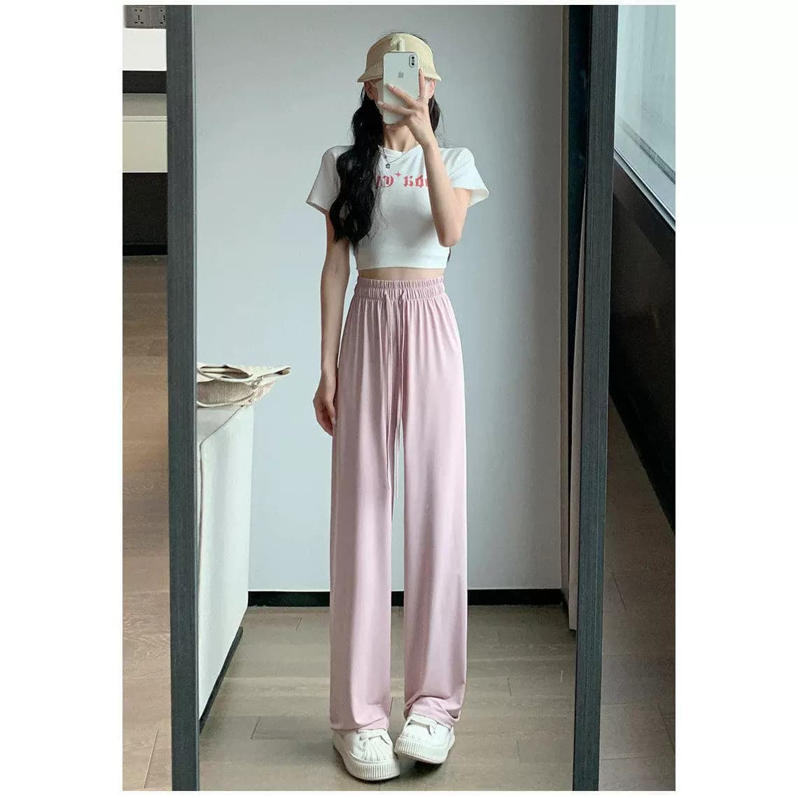 冰丝防晒裤女夏季薄款高腰垂感阔腿裤运动休闲宽松直筒速干裤AK - 缩略图4