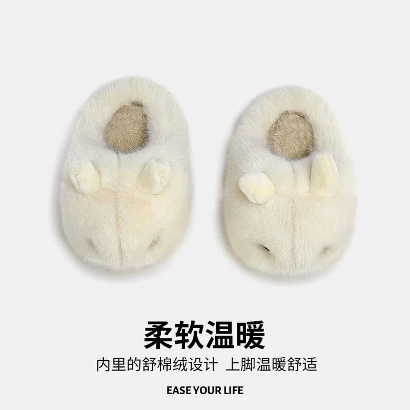 朴西宝宝棉拖鞋新款秋冬季保暖卡通可爱女孩室内防滑儿童毛毛鞋男 - 缩略图2