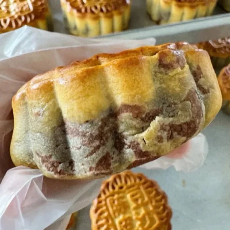 【净重2斤】红豆沙月饼广式老传统手工月饼中秋点心糕点手工制作 - 缩略图2