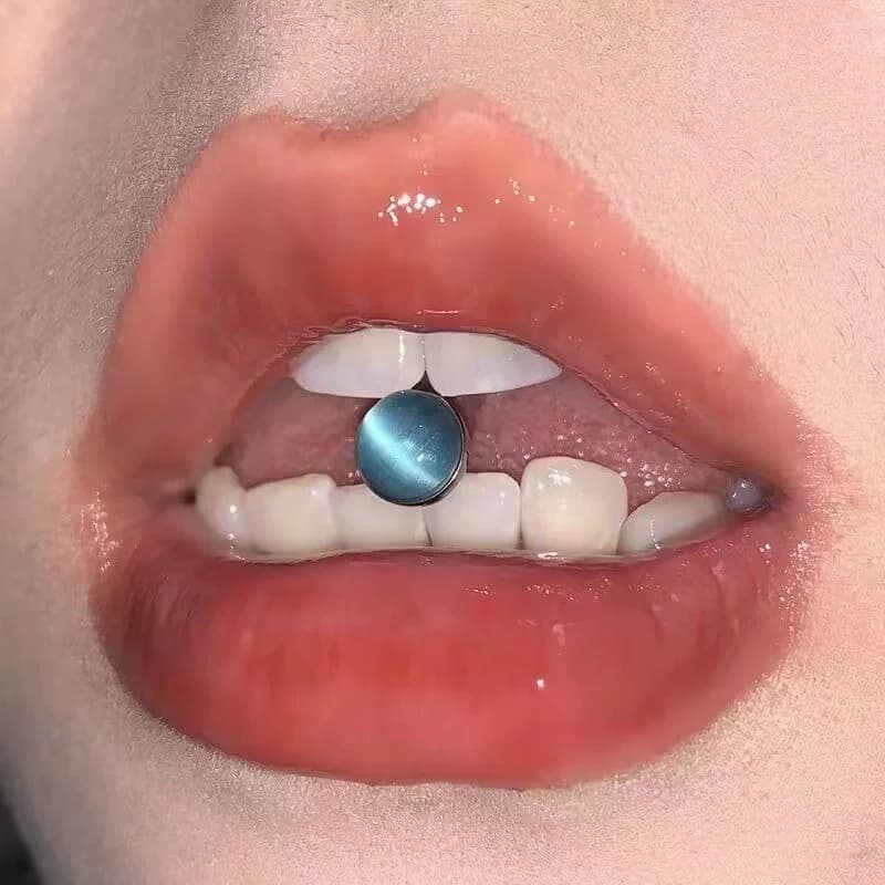 墨刺少女 猫眼石舌钉可喝酒钛钢辣妹舌钉渐变酷炫小众舌钉穿刺饰 - 缩略图3