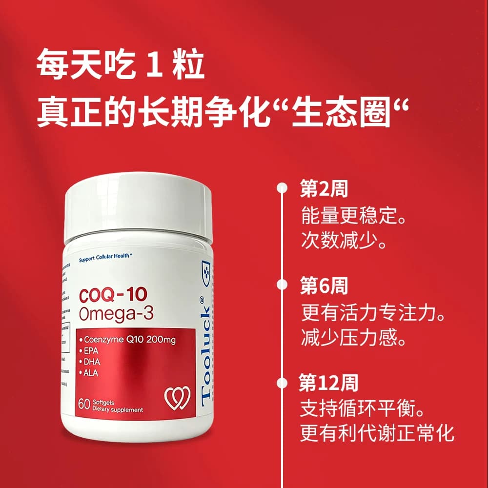 Tooluck美国进口辅酶Q10软胶囊护心脑血管200mg60粒 - 缩略图3