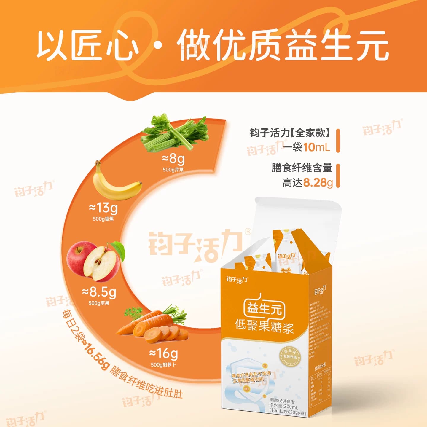 钧子活力益生元低聚果糖95纯浆宝宝成人孕妇老人肠道排便膳食纤维 - 缩略图3