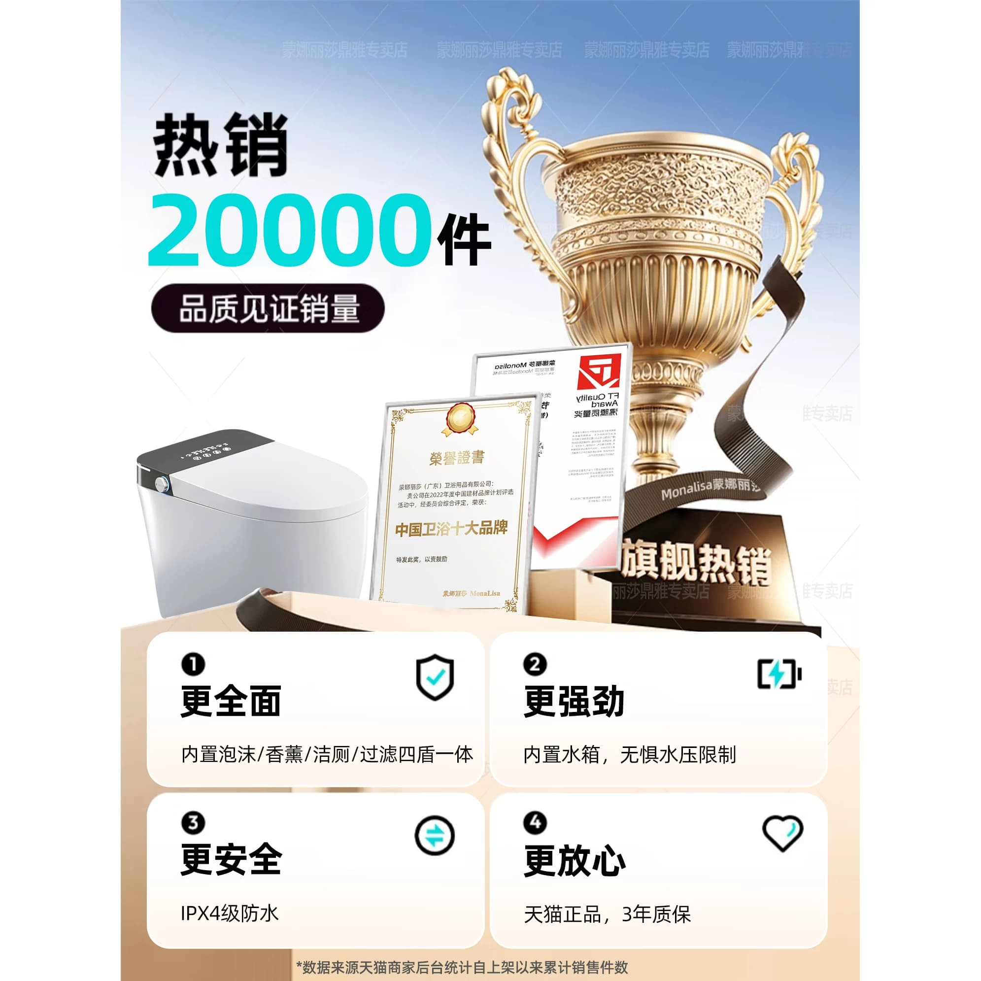 蒙娜丽莎A6s轻智能马桶全自动家用即热一体式坐便器无水压限制 - 缩略图5