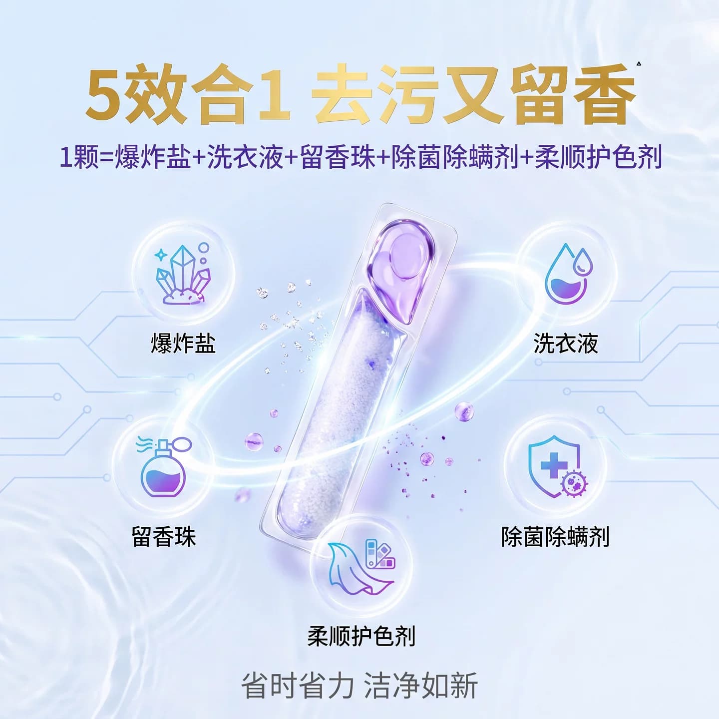 乐润奇爆炸盐香氛洗衣凝珠棒持久留香珠五合一洗衣液除菌除螨柔顺 - 缩略图2