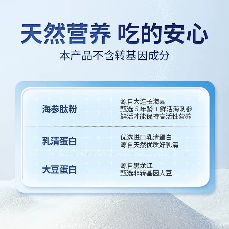 【拍1发2】非得海参肽蛋白粉藻油DHA大豆磷脂中老年蛋白质营养粉 - 缩略图3