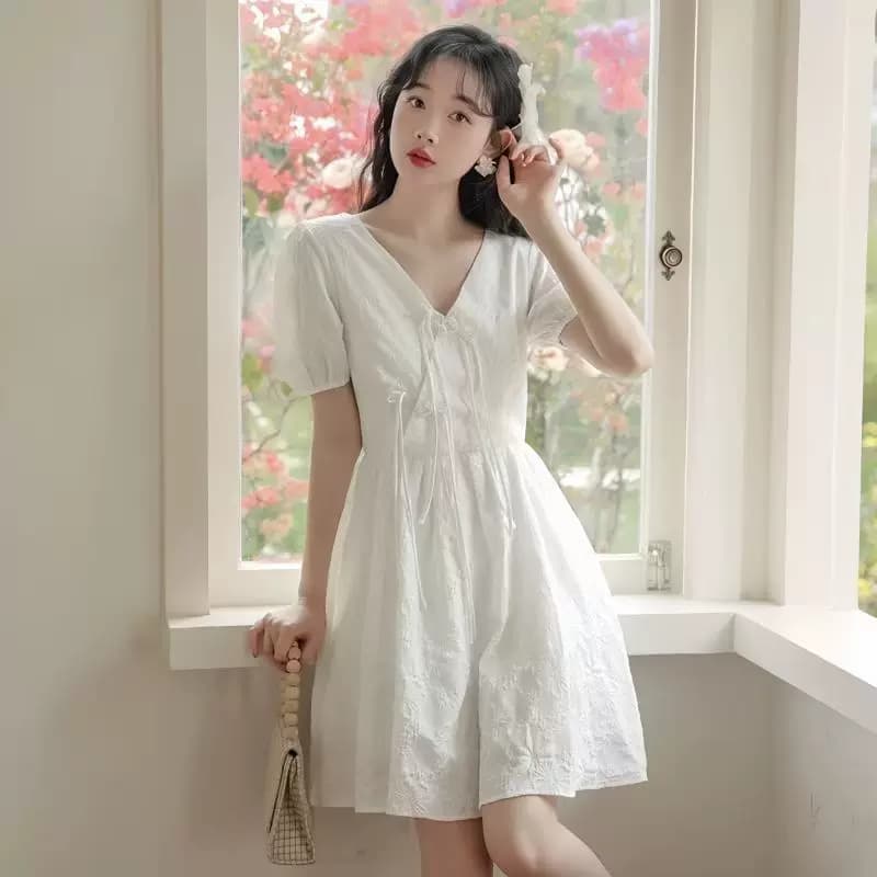 QYG2 2026夏季法式绝美连衣裙女气质收腰长裙茶歇裙 - 缩略图2