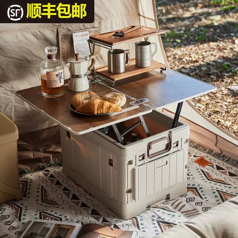 折叠露营箱桌一体户外侧开车载整理箱带盖大容量超大后备箱收纳箱 - 缩略图3