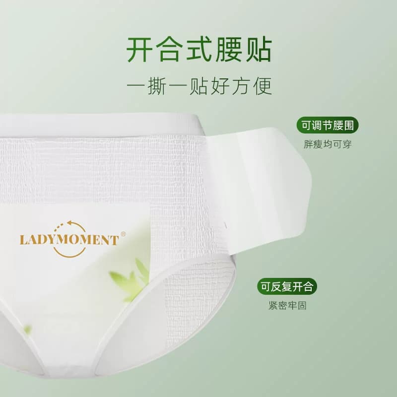 ladymoment艾草早安裤日安裤免脱魔术贴生理期专用安心裤型卫生巾 - 缩略图2