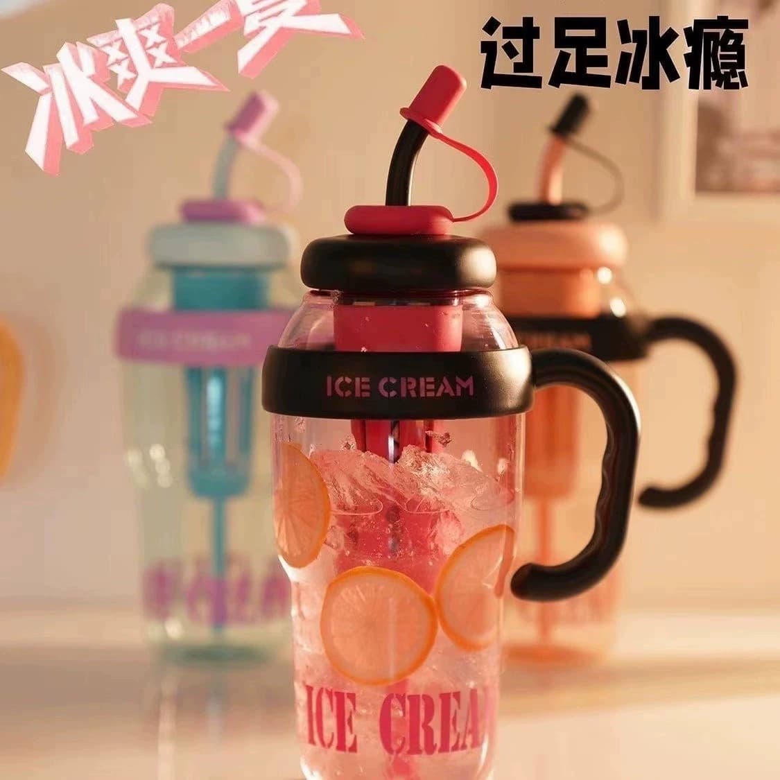 A爆款冰霸杯夏季水杯高颜值女大容量顿顿桶肚肚杯可爱学生吸管杯 - 缩略图2