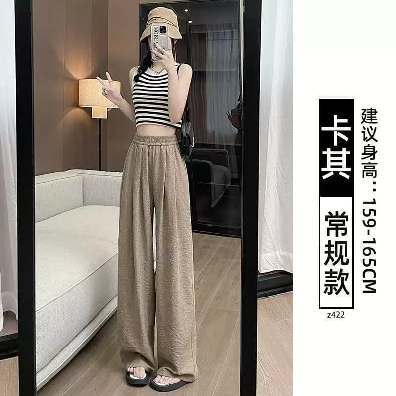 山本奶芙白色慵懒2026薄款新款垂感休闲高腰显瘦宽松直筒裤女裤子 - 缩略图5