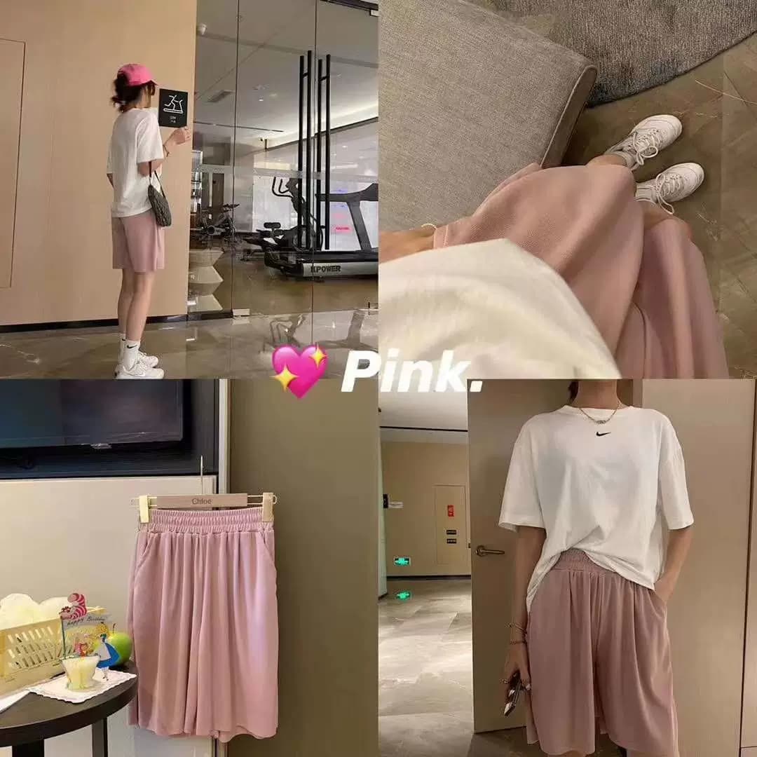 Q冰丝夏季薄款新款高腰宽松显瘦外穿直筒阔腿五分裤运动短裤子女 - 缩略图5