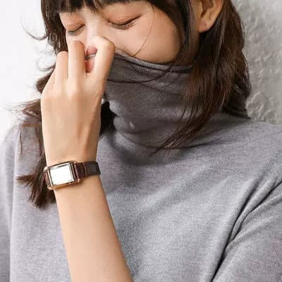 WYT通勤风圆领纽扣开V领堆堆衫女宽松百搭长袖针织衫外套 - 缩略图4