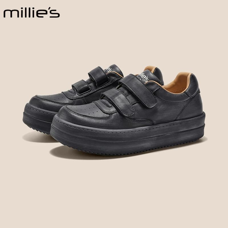 MILLIE'S/妙丽2026秋季款时尚百搭厚底板鞋女简约舒适休闲运动鞋P - 缩略图3