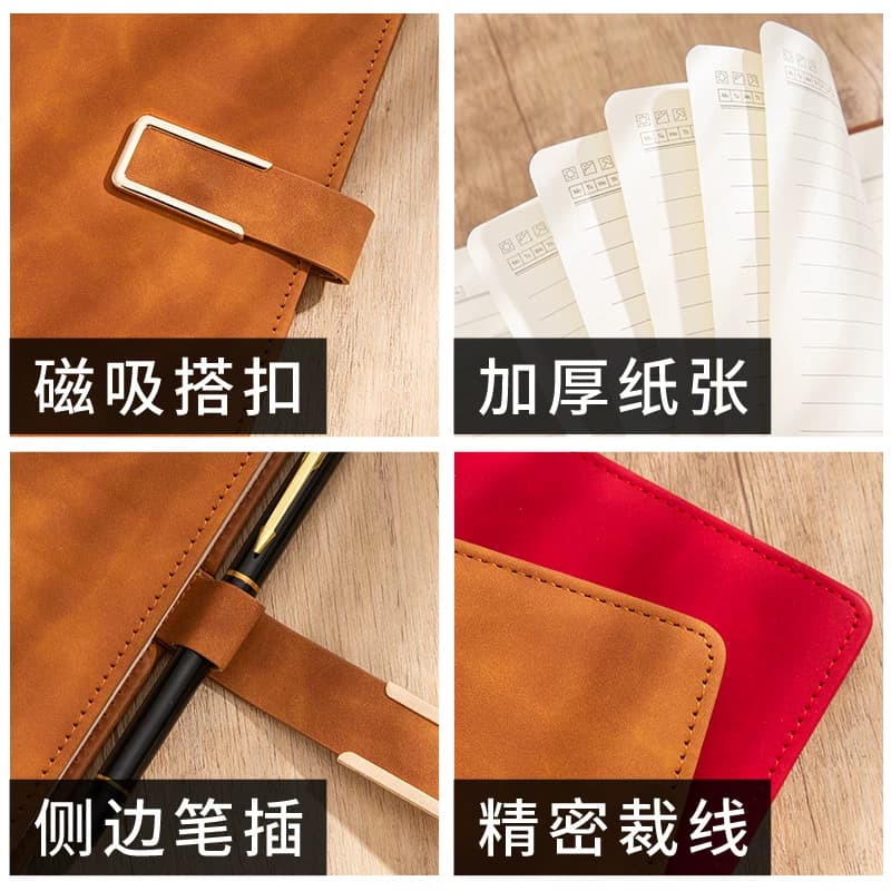a5皮面笔记本子定制可印logo简约高档商务会议记事本礼品公司伴手礼工作办公用B5学生考试考研记事本礼盒套装 - 缩略图3