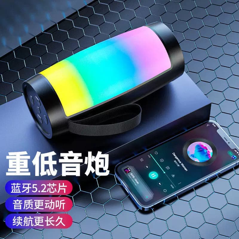 七彩无线蓝牙小音箱家用桌面低音炮小钢炮音箱户外手提便携式音响 - 缩略图4